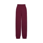 Max Mara Bosso Wool-Blend Jersey Joggers in Wine | Sweatpants | Coveti