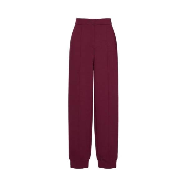 Bosso Wool-Blend Jersey Joggers in Wine