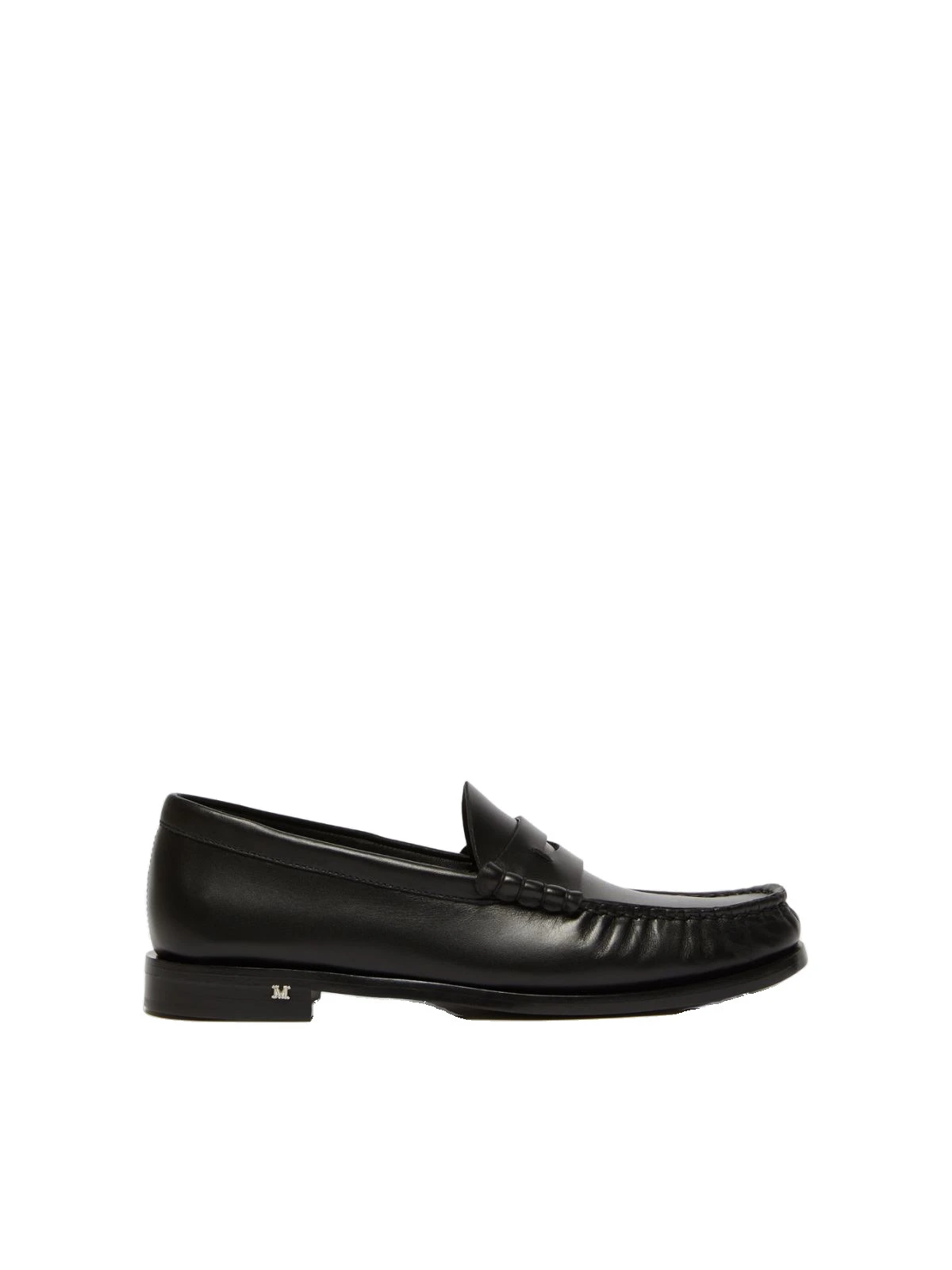 Max Mara Boymoc Leather Moccasins in Black Max Mara Boymoc Leather Moccasins in Black | Loafers | Coveti