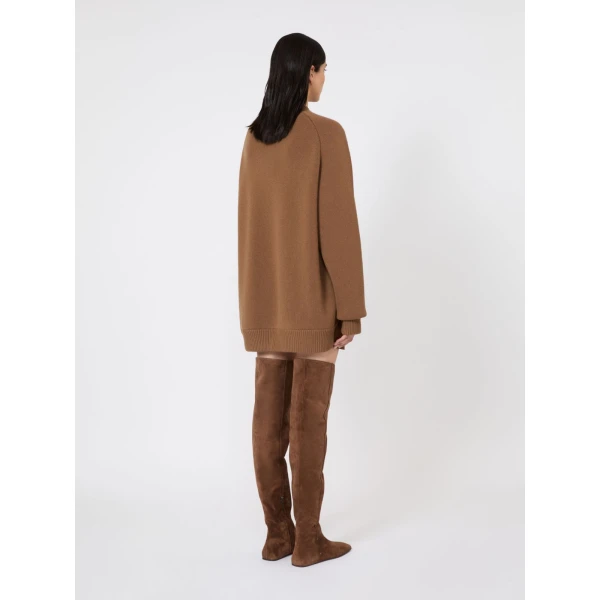 Max Mara Brama Short Wool and Cashmere Dress in Camel | Mini Dresses | Coveti