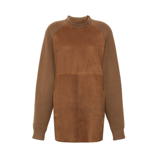 Max Mara Brama Short Wool and Cashmere Dress in Camel | Mini Dresses | Coveti