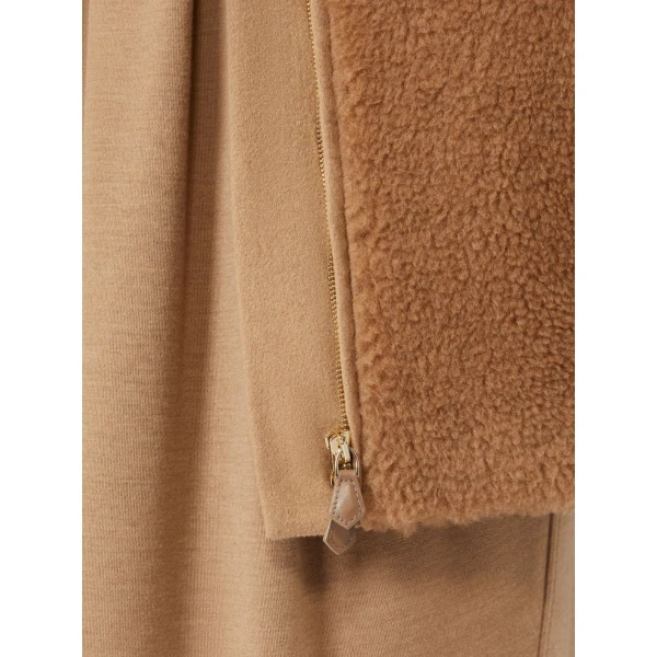 Max Mara Bravo Camel Teddy Hooded Coat in Camel | Wool Coat | Coveti