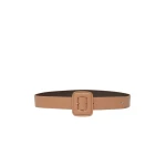 Max Mara Brio Shiny Nappa Leather Belt in Nude | Belts | Coveti