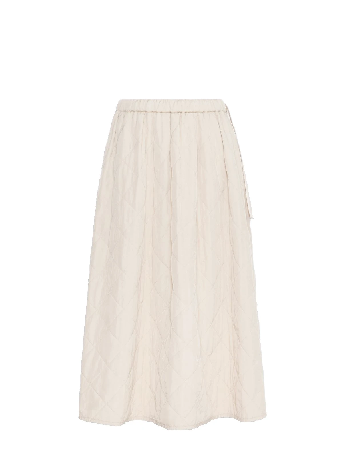 Max Mara Briose Diamond-Quilted Flared Skirt in Ivory Max Mara Briose Diamond-Quilted Flared Skirt in Ivory | Midi Skirts | Coveti
