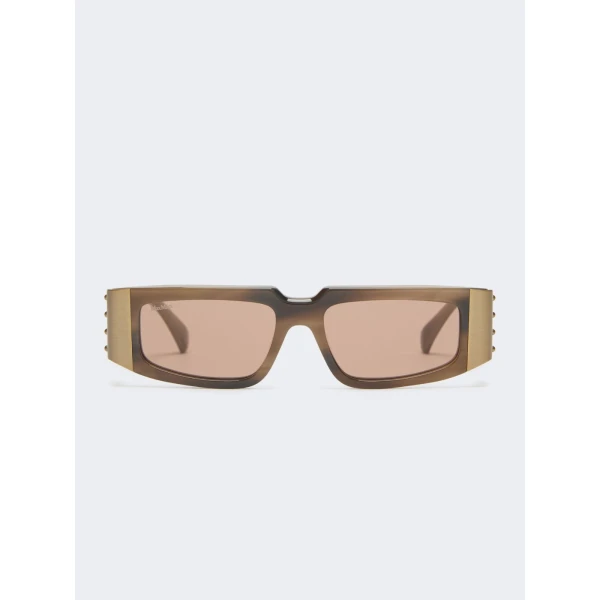 Max Mara Brioso Mask Sunglasses in Beige Shaded | Sunglasses | Coveti