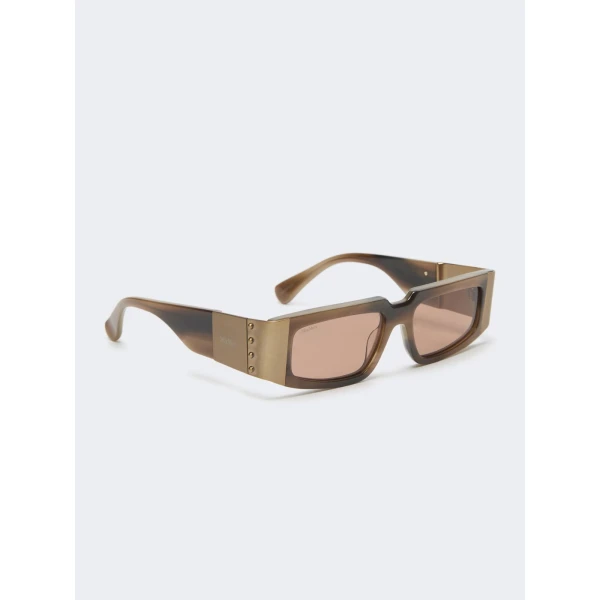 Max Mara Brioso Mask Sunglasses in Beige Shaded | Sunglasses | Coveti