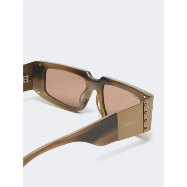Max Mara Brioso Mask Sunglasses in Beige Shaded | Sunglasses | Coveti