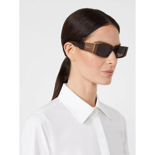 Max Mara Brioso Mask Sunglasses in Tawny Bronze Brown | Sunglasses | Coveti