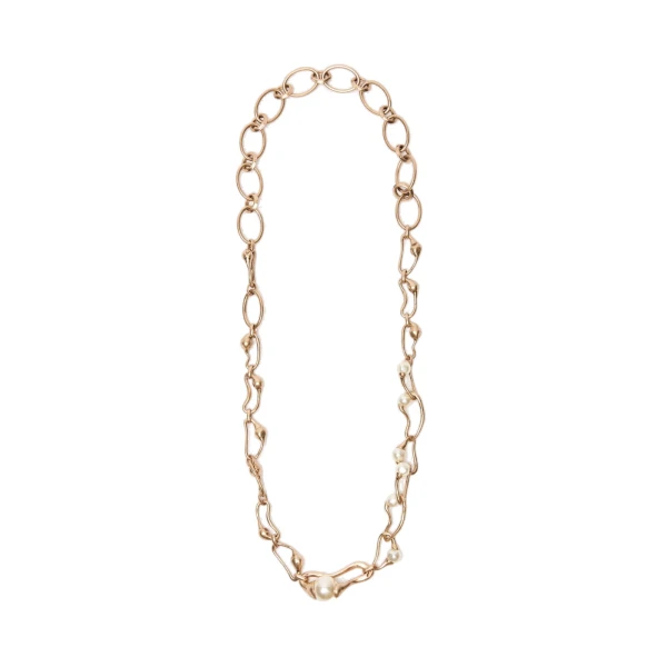 Max Mara Bronte Bead and Chain Necklace in Gold | Necklace | Coveti