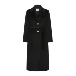 Max Mara Bronte Long Wool and Alpaca Teddy Coat in Black | Wool Coat | Coveti