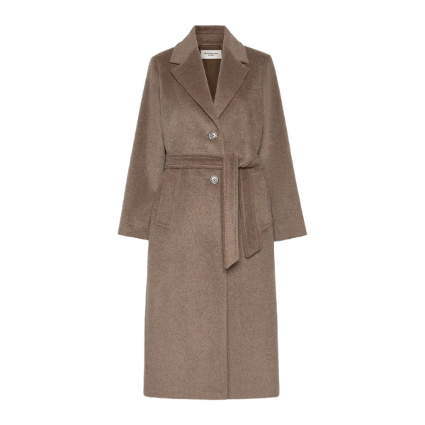 Max Mara Bronte Long Wool and Alpaca Teddy Coat in Marron Glace | Wool Coat | Coveti