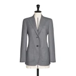 Max Mara Bronte Single-Breasted Cashmere Foule Blazer in Medium Grey | Blazers | Coveti