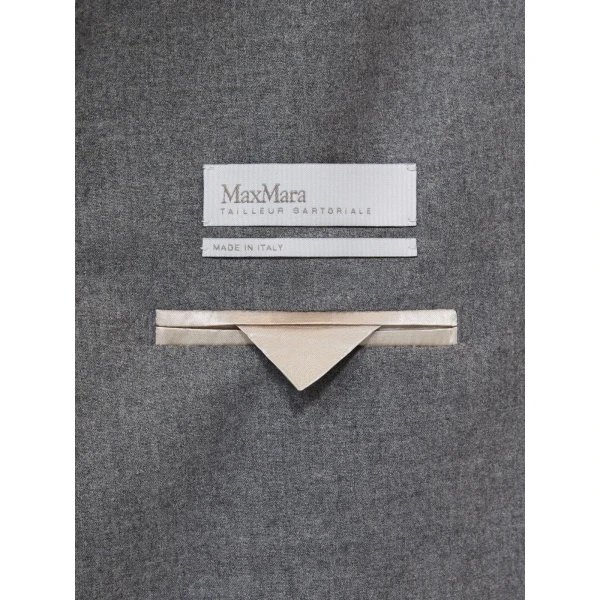 Max Mara Bronte Single-Breasted Cashmere Foule Blazer in Medium Grey | Blazers | Coveti