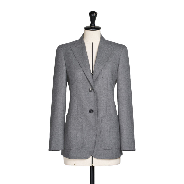 Max Mara Bronte Single-Breasted Cashmere Foule Blazer in Medium Grey | Blazers | Coveti