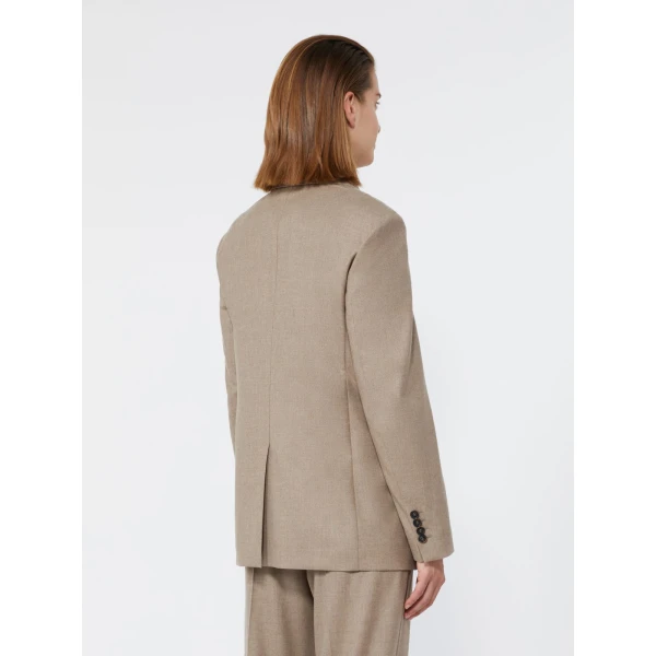 Max Mara Bronte Single-Breasted Cashmere Foule Blazer in Turtledove | Blazers | Coveti