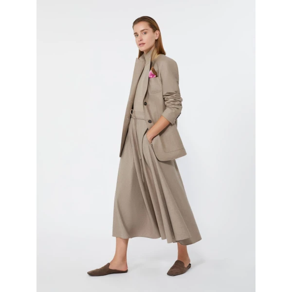Max Mara Bronte Single-Breasted Cashmere Foule Blazer in Turtledove | Blazers | Coveti