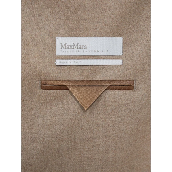 Max Mara Bronte Single-Breasted Cashmere Foule Blazer in Turtledove | Blazers | Coveti