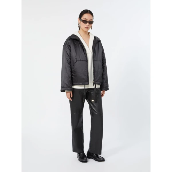 Max Mara Buona Technical Jersey Hooded Sweatshirt in Natural | Sweaters | Coveti