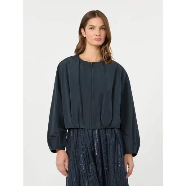 Max Mara Butterfly Short Taffeta Jacket in Navy | Blazers | Coveti