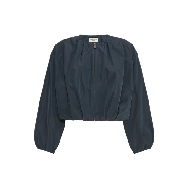 Butterfly Short Taffeta Jacket in Navy