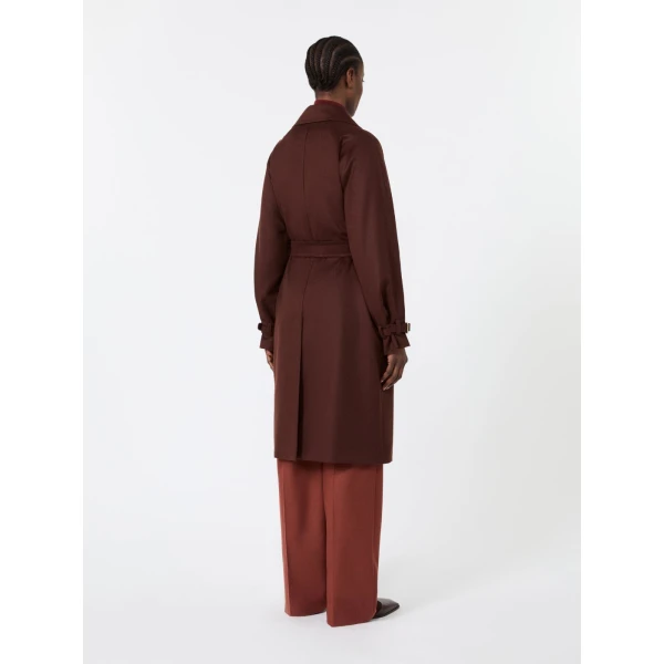 Max Mara Cabina Cashmere Broadcloth Trench Coat in Rust | Trench Coat | Coveti