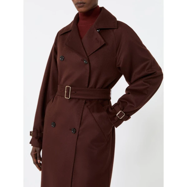 Max Mara Cabina Cashmere Broadcloth Trench Coat in Rust | Trench Coat | Coveti
