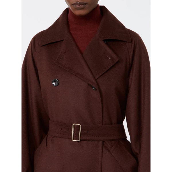 Max Mara Cabina Cashmere Broadcloth Trench Coat in Rust | Trench Coat | Coveti