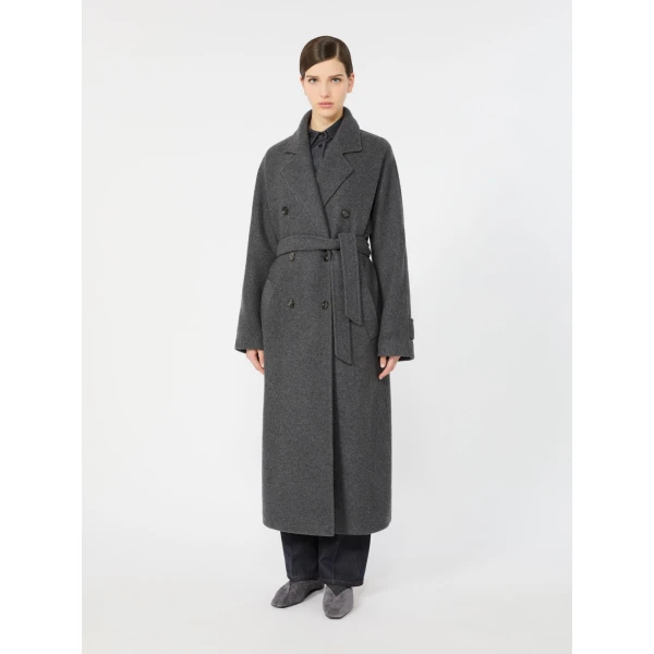 Max Mara Cadmio Oversized Cashmere Jersey Coat in Dark Grey | Coats | Coveti