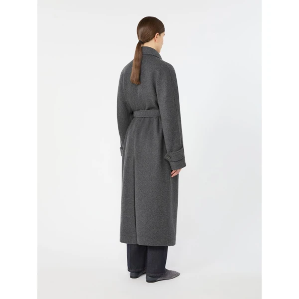 Max Mara Cadmio Oversized Cashmere Jersey Coat in Dark Grey | Coats | Coveti