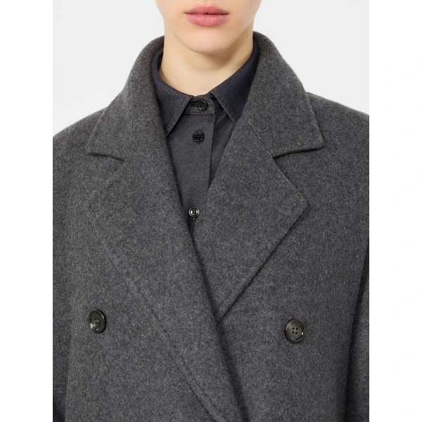 Max Mara Cadmio Oversized Cashmere Jersey Coat in Dark Grey | Coats | Coveti