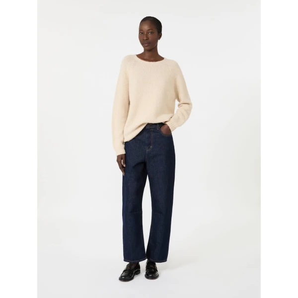 Max Mara Caduca Barrel Leg Jeans in Navy | Denim | Coveti