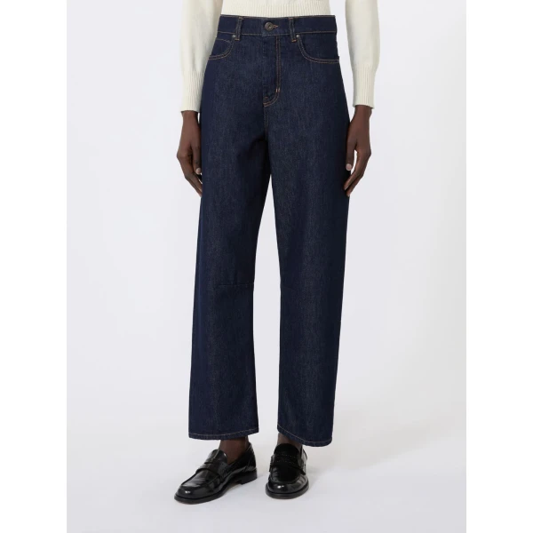 Max Mara Caduca Barrel Leg Jeans in Navy | Denim | Coveti