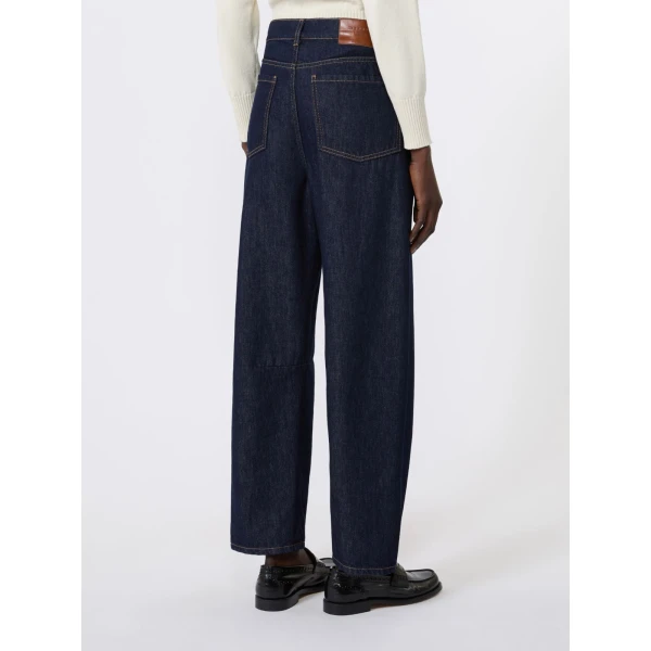 Max Mara Caduca Barrel Leg Jeans in Navy | Denim | Coveti