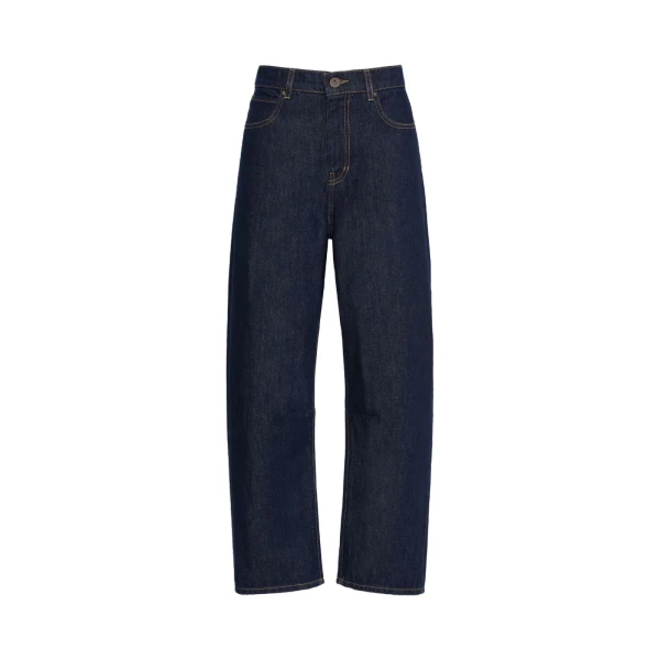 Max Mara Caduca Barrel Leg Jeans in Navy | Denim | Coveti