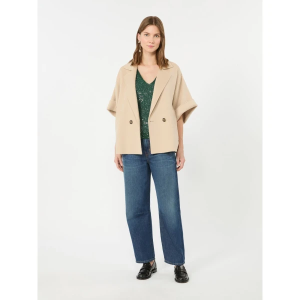 Max Mara Caduca Barrel Leg Jeans in Navy Style 2 | Denim | Coveti