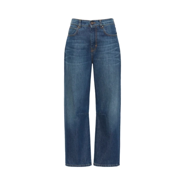 Max Mara Caduca Barrel Leg Jeans in Navy Style 2 | Denim | Coveti