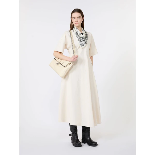 Max Mara Caladio Washed Cotton Maxi Dress in Ecru | Maxi Dresses | Coveti