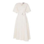 Max Mara Caladio Washed Cotton Maxi Dress in Ecru | Maxi Dresses | Coveti