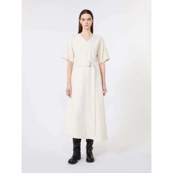 Max Mara Caladio Washed Cotton Maxi Dress in Ecru | Maxi Dresses | Coveti