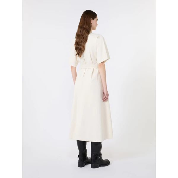 Max Mara Caladio Washed Cotton Maxi Dress in Ecru | Maxi Dresses | Coveti
