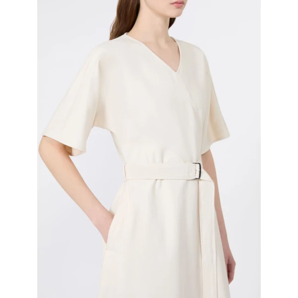 Max Mara Caladio Washed Cotton Maxi Dress in Ecru | Maxi Dresses | Coveti