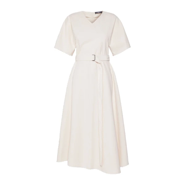Max Mara Caladio Washed Cotton Maxi Dress in Ecru | Maxi Dresses | Coveti