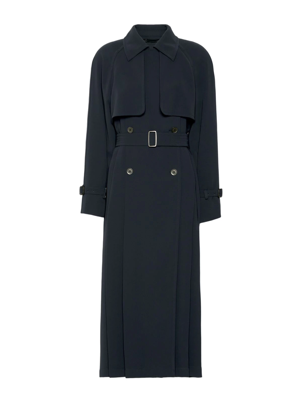 Max Mara Calata Double-Breasted Compact Cady Trench Coat in Midnight Blue Max Mara Calata Double-Breasted Compact Cady Trench Coat in Midnight Blue | Trench Coat | Coveti
