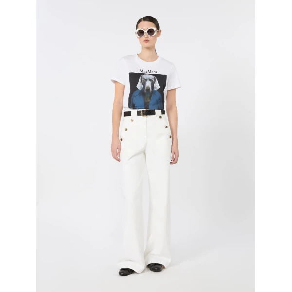 Max Mara Calca William Wegman Print T-Shirt in White | T-shirts | Coveti
