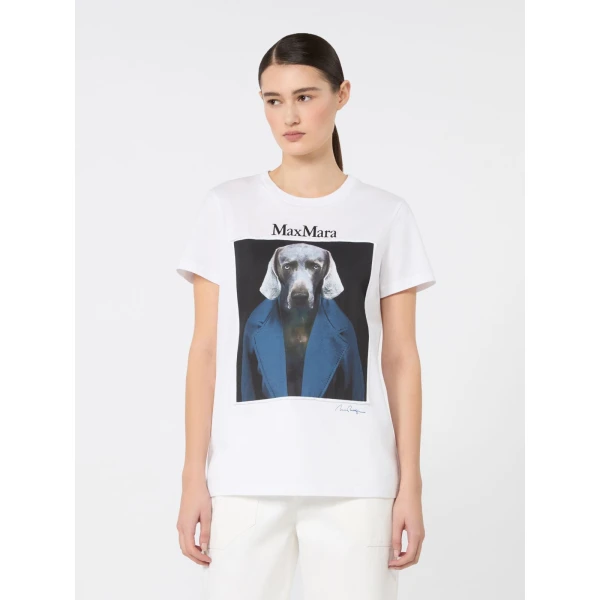 Max Mara Calca William Wegman Print T-Shirt in White | T-shirts | Coveti