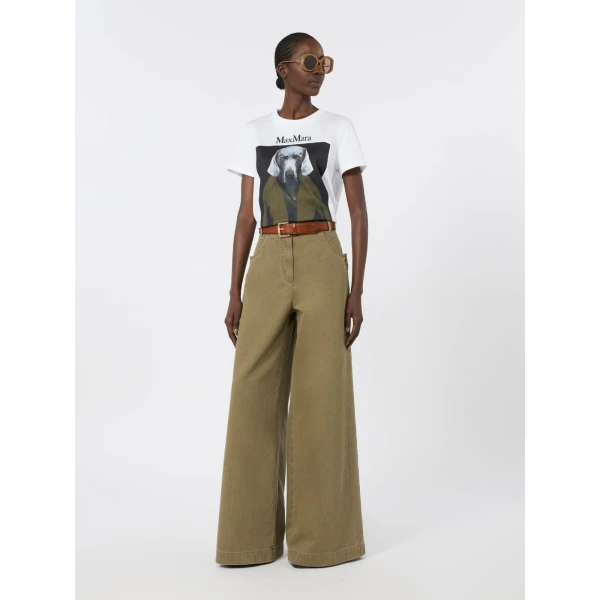 Max Mara Calca William Wegman Print T-Shirt in White Style 2 | T-shirts | Coveti