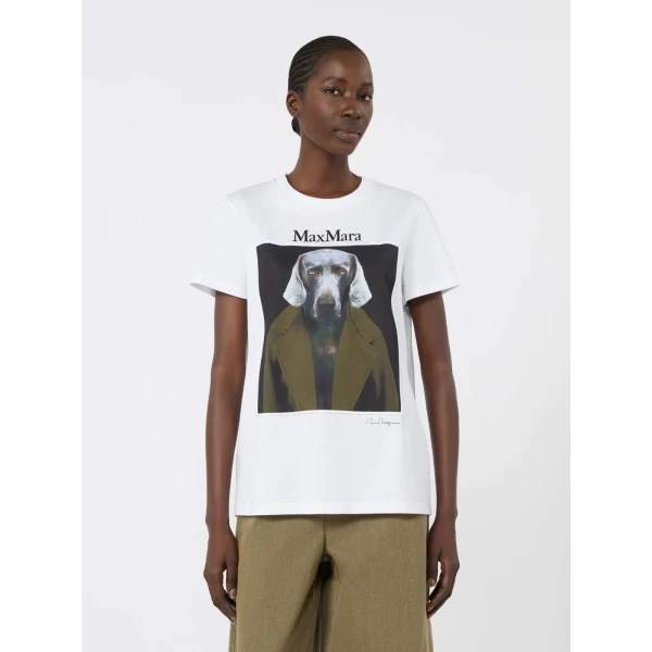 Max Mara Calca William Wegman Print T-Shirt in White Style 2 | T-shirts | Coveti