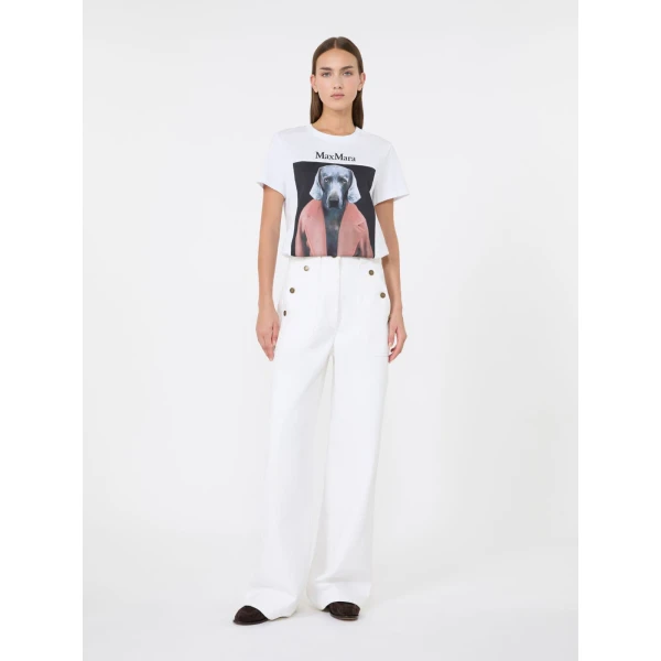 Max Mara Calca William Wegman Print T-Shirt in White Style 3 | T-shirts | Coveti