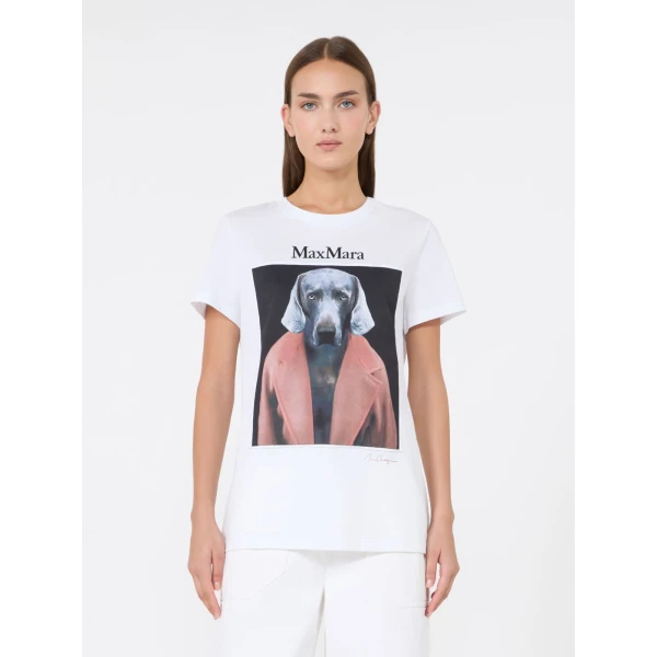 Max Mara Calca William Wegman Print T-Shirt in White Style 3 | T-shirts | Coveti