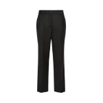 Max Mara Caldaia Stretch Flannel Cropped Trousers in Black | Tailored pants | Coveti
